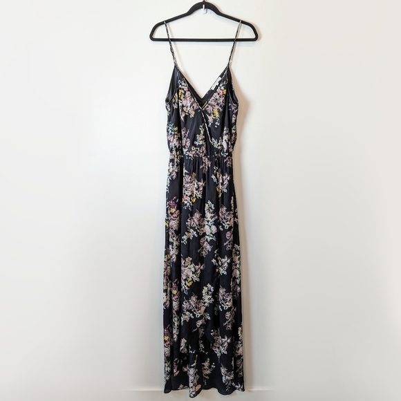 Karina Grimaldi Briana Crossover Maxi Dress in Black Garden - Picture 3 of 6